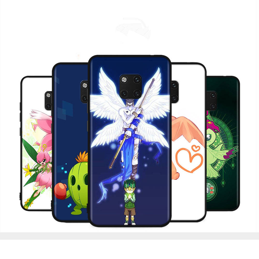 WD9 Digimon Black Sofe Case for Samsung Note 20 Lite S24 Ultra S23 A03 A05 A06 A11 A71 A15 A16 A13 A24 A25 A33 A52 A53 A50 M55 M35 Plus