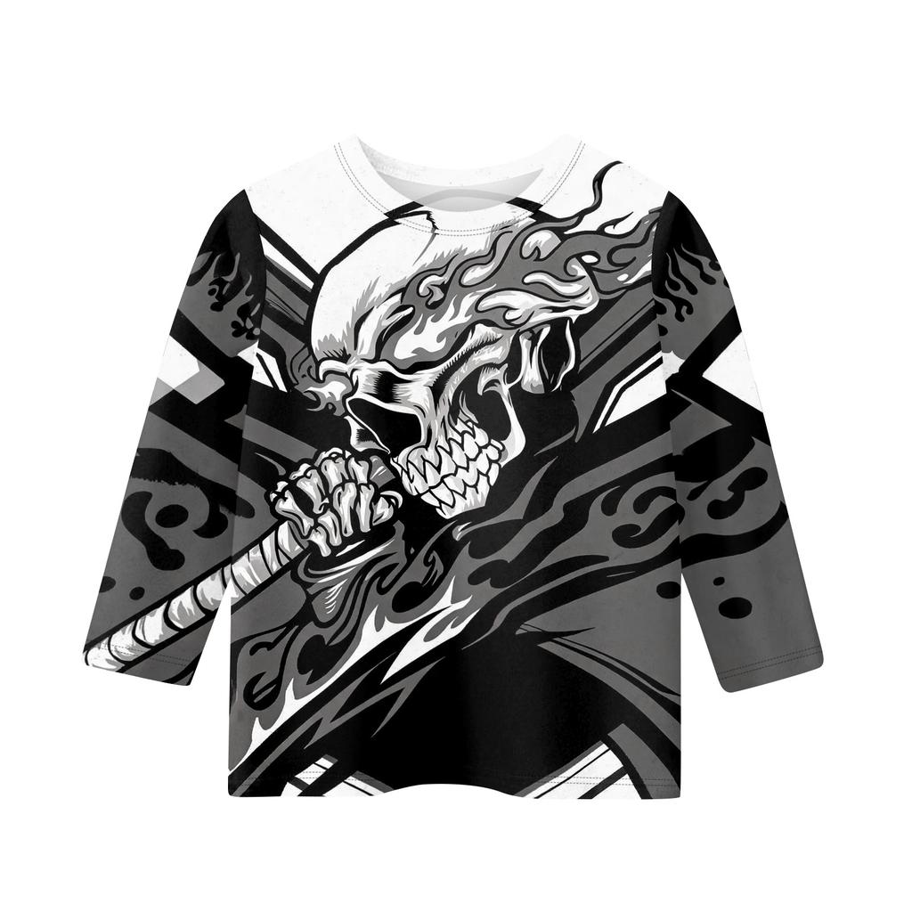 Kids Halloween 3/4 Sleeve T-Shirt for Boys and Girls