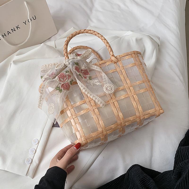 

Простые дизайнерские соломенные сумки для женщин, ремесленные, в стиле бохо, пляжные, летние, модные, в упаковке, сумки-ведра