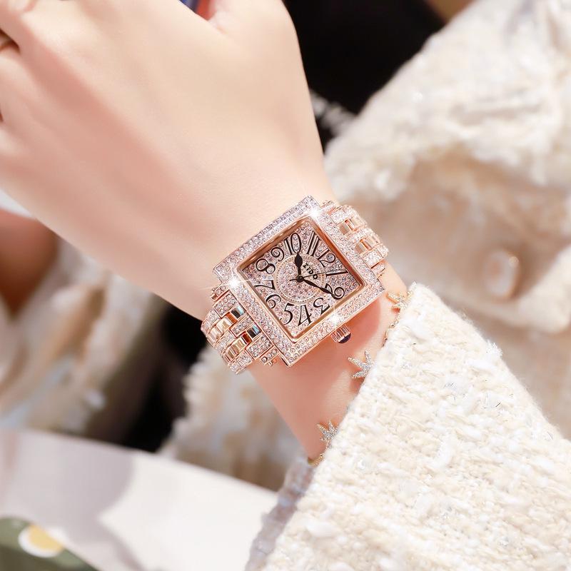 ZIDO Ladies Retro Luxury Square Quartz Watch with Diamonds - Simple, Waterproof Design No Gift Box