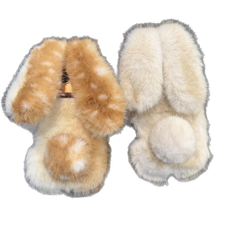 Plush Gradual Change Rabbit Ears for Apple 17promax Mobile Phone Case iPhone16 Cute 15 Autumn and Winter 14/13