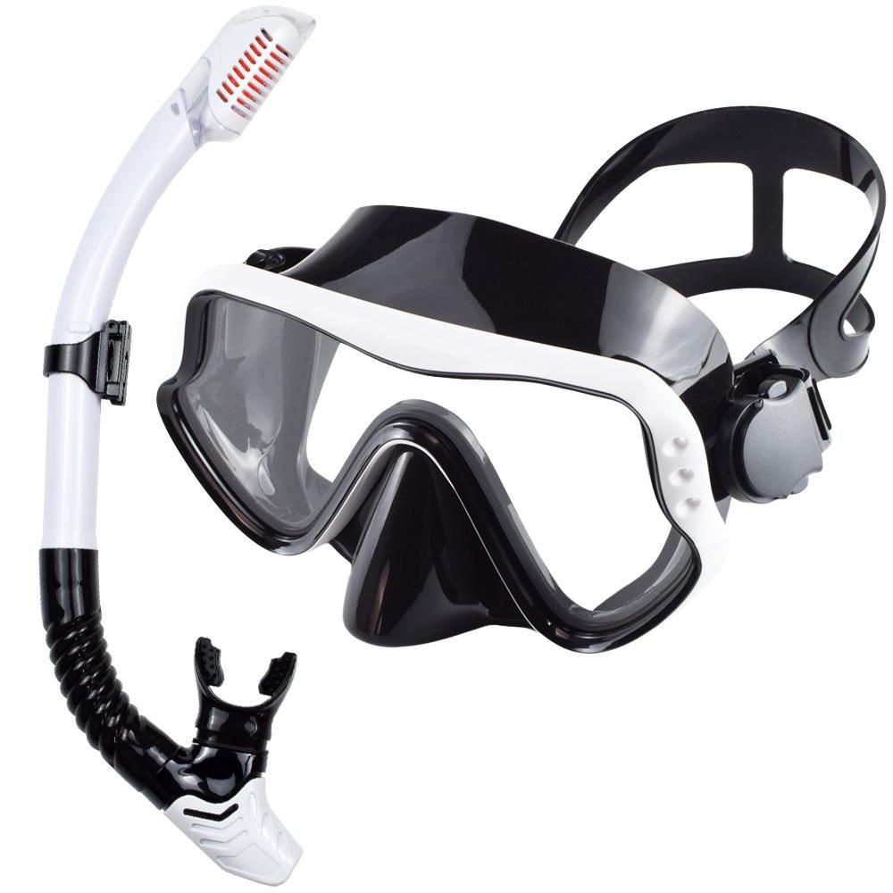 Adult Silicone Diving Snorkel Set: Large Frame Mask for Men & Women