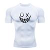 Men's Compression Athletic T-Shirt, Casual Stylish O X Stitc