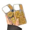 Gold Foil Lucky Cat for Apple 16 Promax Mobile Phone Case New for IPhone 15 Premium 14 All-Inclusive 12 Transparent