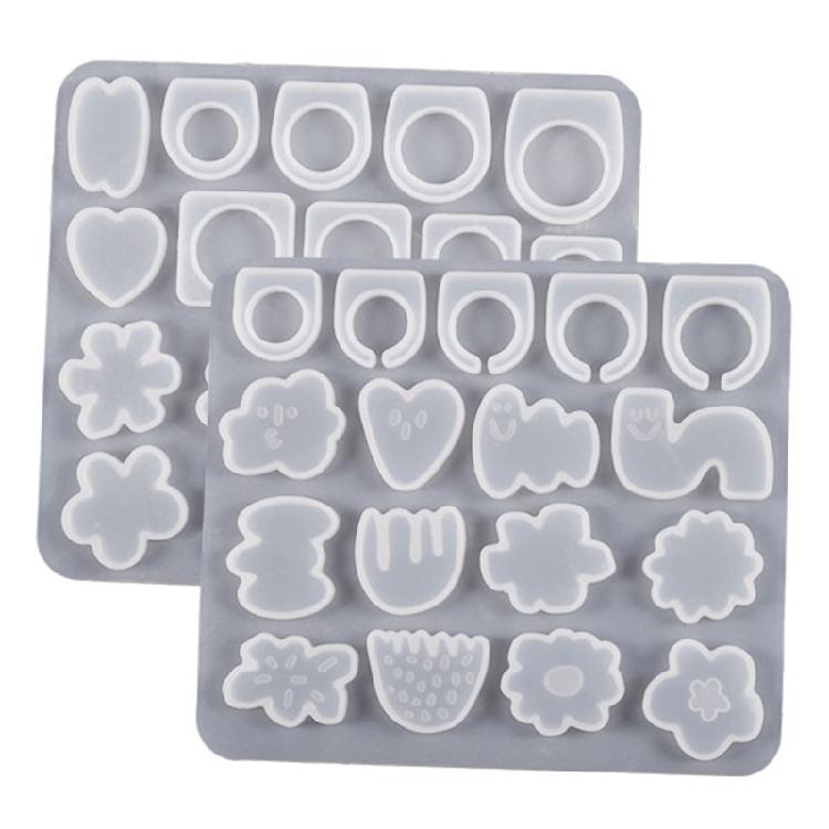 Flower Silicone Ring Molds with Different Sizes for DIY Crafts Jewelry Making