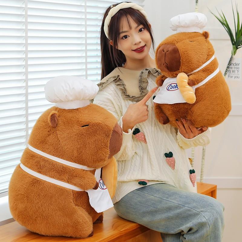 Chef Bread Capybara Kapibara Plush Toy Cute Guinea Pig Doll Gift