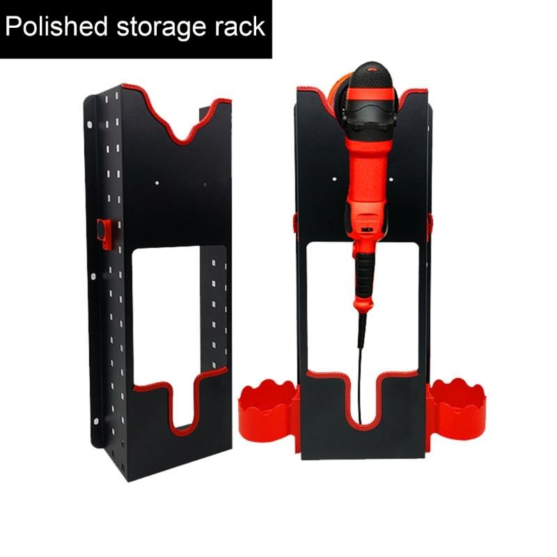 Polishing Buffer Holder Wall Mount Car Buffer Rotary Polisher Detailing Organizer Storage Rack for Auto Shop Accessories