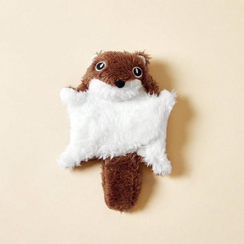 Squirrel Plush Toy With Squeaker Super Soft Stuffed Animal For Cats Dogs, Interactive Chew Toy For Boredom Relief, Cute Gifts For Pet Lovers (1-Pack)