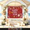 Party Backdrop New Year Fireworks Red Flat Lanterns Multi Layered Celebrations Celebration Photo Booth Front Door Decor
