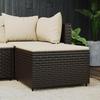 VidaXL Garden Footrest with Brown Cushion Woven Resin 319756