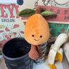 In-Stock Cute Green Leaf Loquat Plush Keychain - Easy-going Bear Arcade Prize