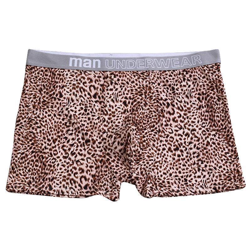 Men's Plus Size Leopard Print Underwear with Comfortable Wide Waistband