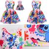 Vestido de Menina Lilo Stitch Com Laço de Borboleta Poliéster Algodão Para Primavera Outono Brincadeiras