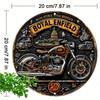 Metal Poster Wall Art Vintage Motorcycle Decor, Waterproof Outdoor Tin Sign