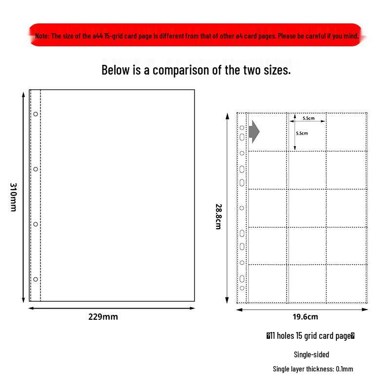Άλμπουμ Φωτογραφιών Καρτ Ποστάλ A4 3 Ιντσών: Σελίδες 7 οπών, φύλλων για κάρτες, ημερολόγιο με διατάξεις μίας, τεσσάρων, εννέα πλεγμάτων