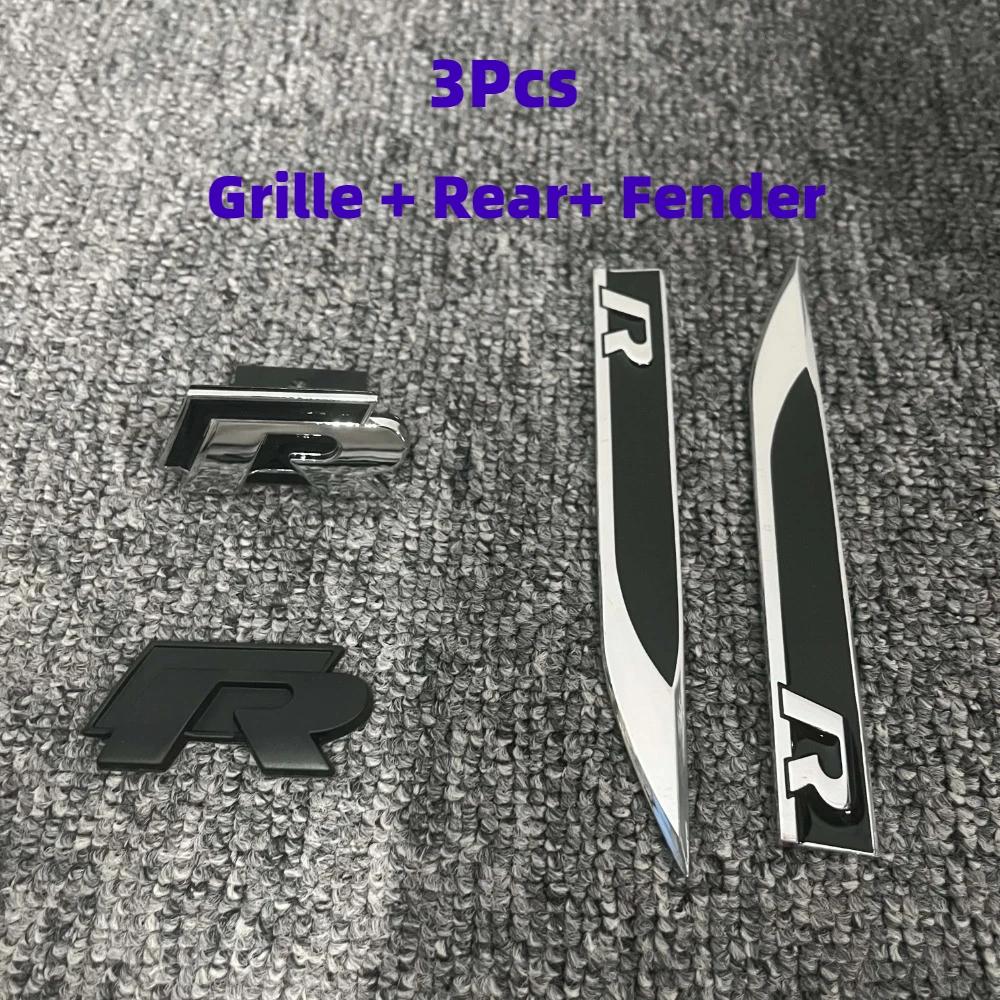 2026 Hot For VOLKSWAGEN VW 3Pcs Metal Car Trunk Logo Sticker Grill Emblems Badge Decals For VW Golf 2 3 4 5 6 8 MK2 MK3 MK4 MK5 