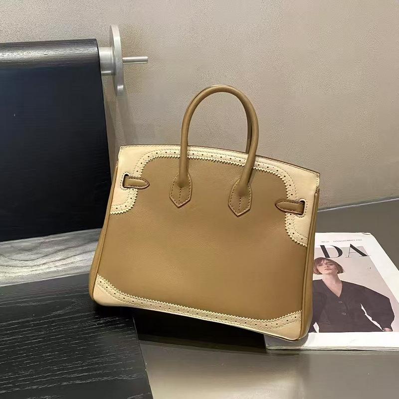 2026 New Leather Women's Bag First Layer Cowhide Swift Lace Platinum Bag Portable Shoulder Women's Bag Cross-border Wholesale