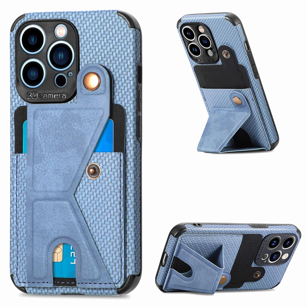 Magnetic Card Holder Wallet Stand Case for IPhone 16 Pro Max 16e 13 11 12 14 15 Plus XR X XS Bag Cover Carbon Fiber Pocket Cover