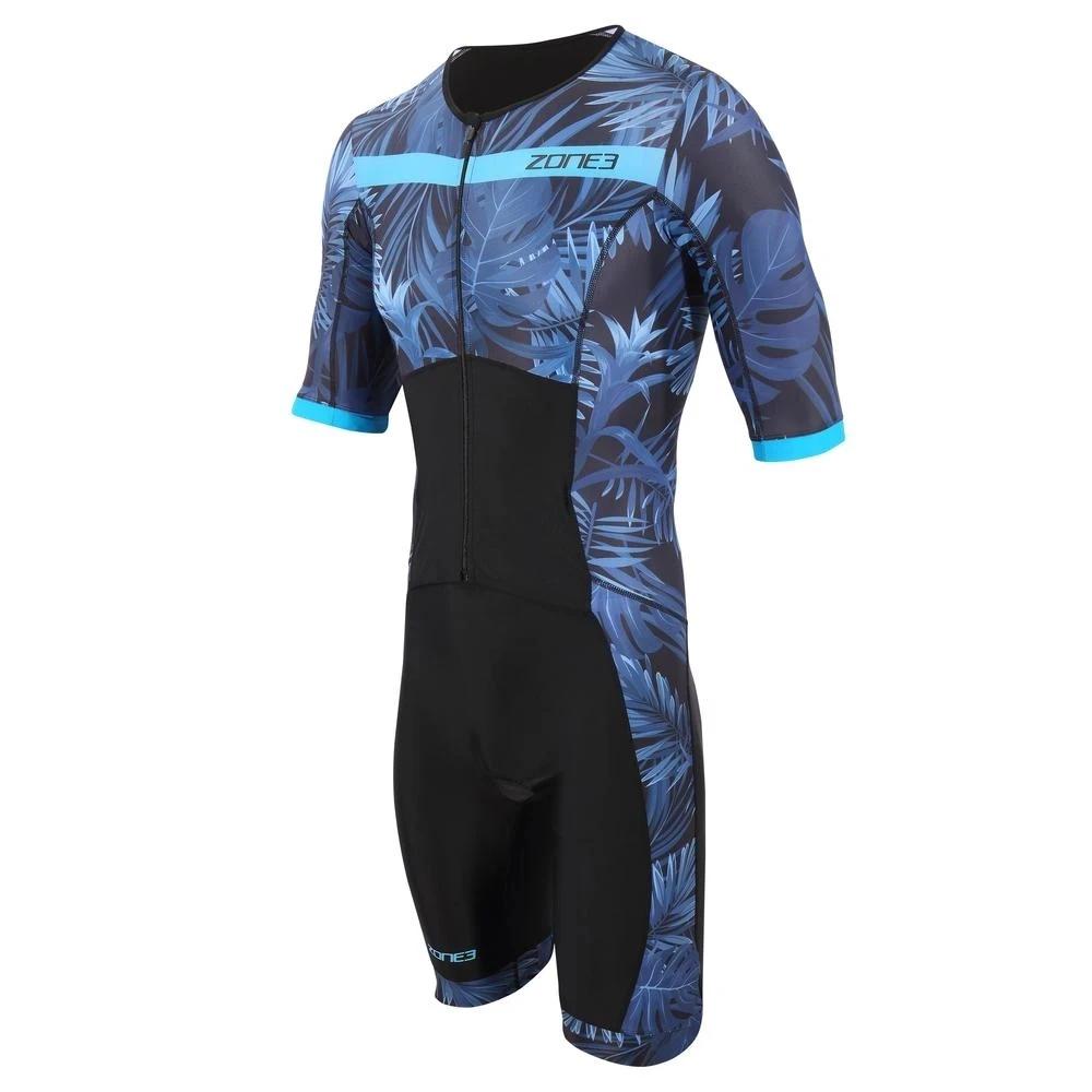 Zone Men Cycling Short Sleeve Swiming Suit Triathlon Bike Racing Tri Suit Maillot Ciclismo Swimming Running Clothing Skinsuit