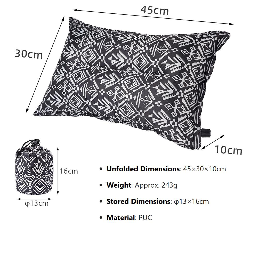 Camping Pillow Self‑Inflating for Airplane Sleeping, Hiking, Backpacking & Outdoor Use - Small & Portable for Car, Camp & Tent