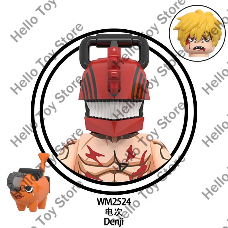 Klassischer Anime Chainsaw Man Blöcke Mini-Actionfiguren Denji Pochita Bausteine Puppen Kettensägen-Dämon Modell Kinderspielzeug Geschenke