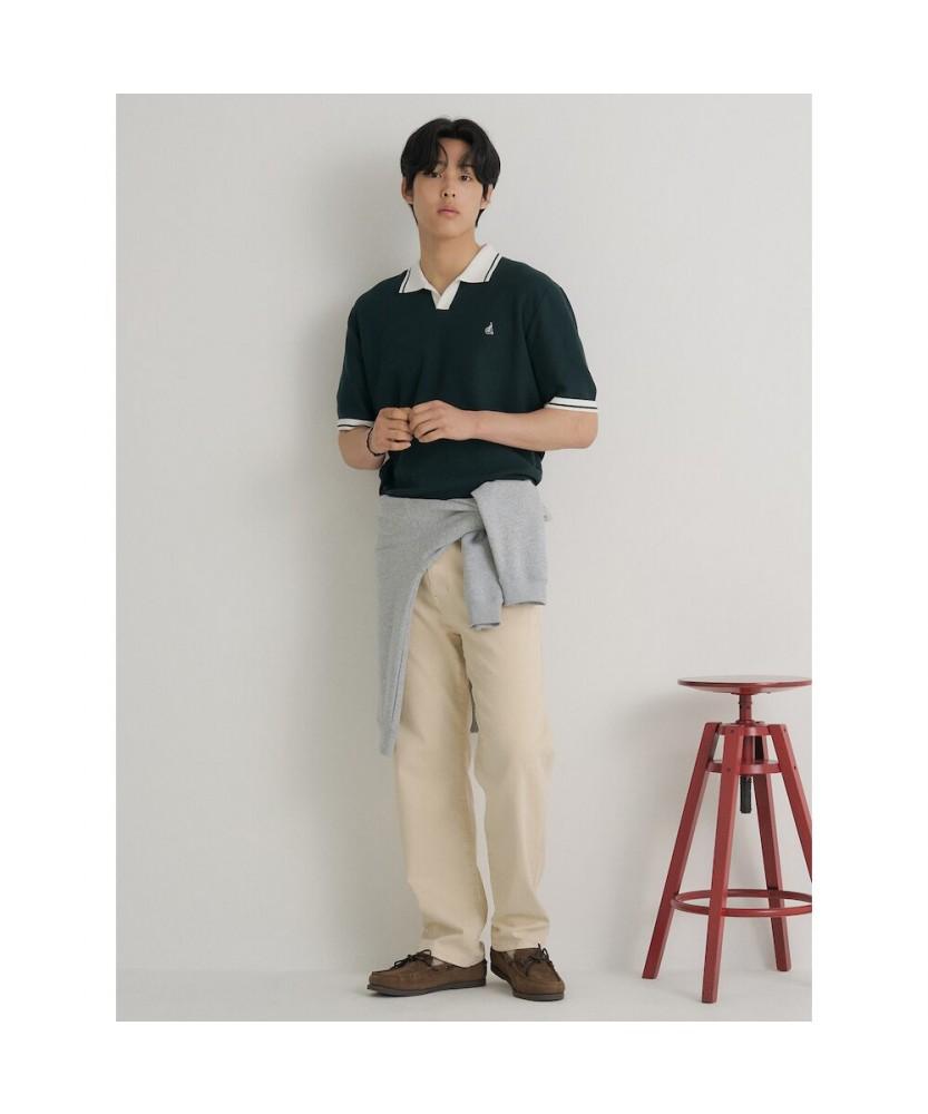 Binpolmen Tipping Open Collar Neck Knit Green