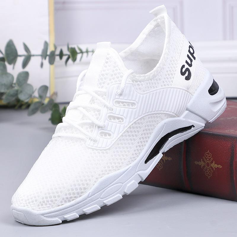 Summer Men's Mesh Cloth Shoes, Lace-up Breathable Mesh Sports Shoes, Thin and Lightweight Running Shoes