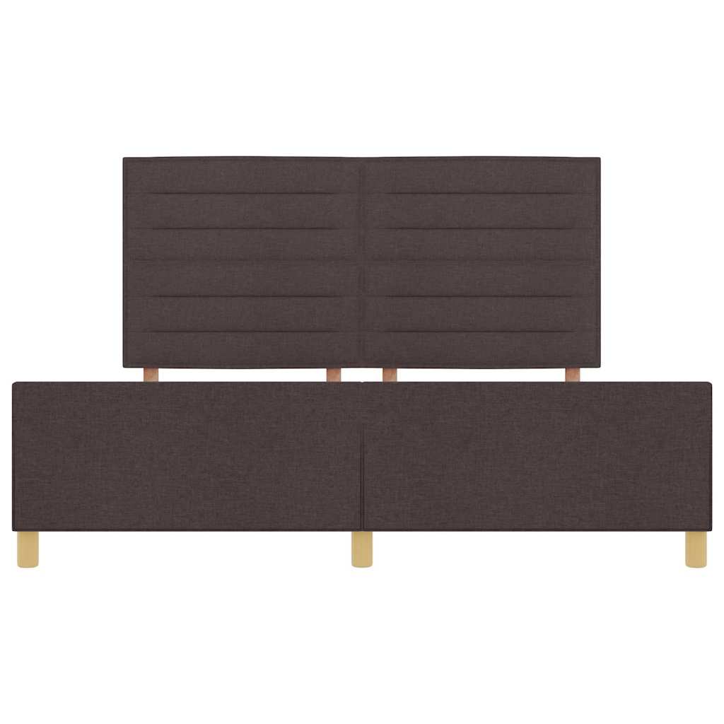 Bed Frame with Headboard Dark Brown 180 x 200 cm Fabric