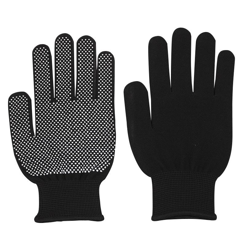 

5 Pairs Black Of Adhesive Anti Slip Gloves For Men Outdoor Work Fishing Courier Riding Bike Nylon Touch Screen Handling Gloves One Size