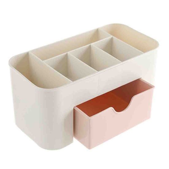 

Plastic Desktop Storage Case Cosmetics Holder Drawer Rack Sundries Organizer светло-розовый