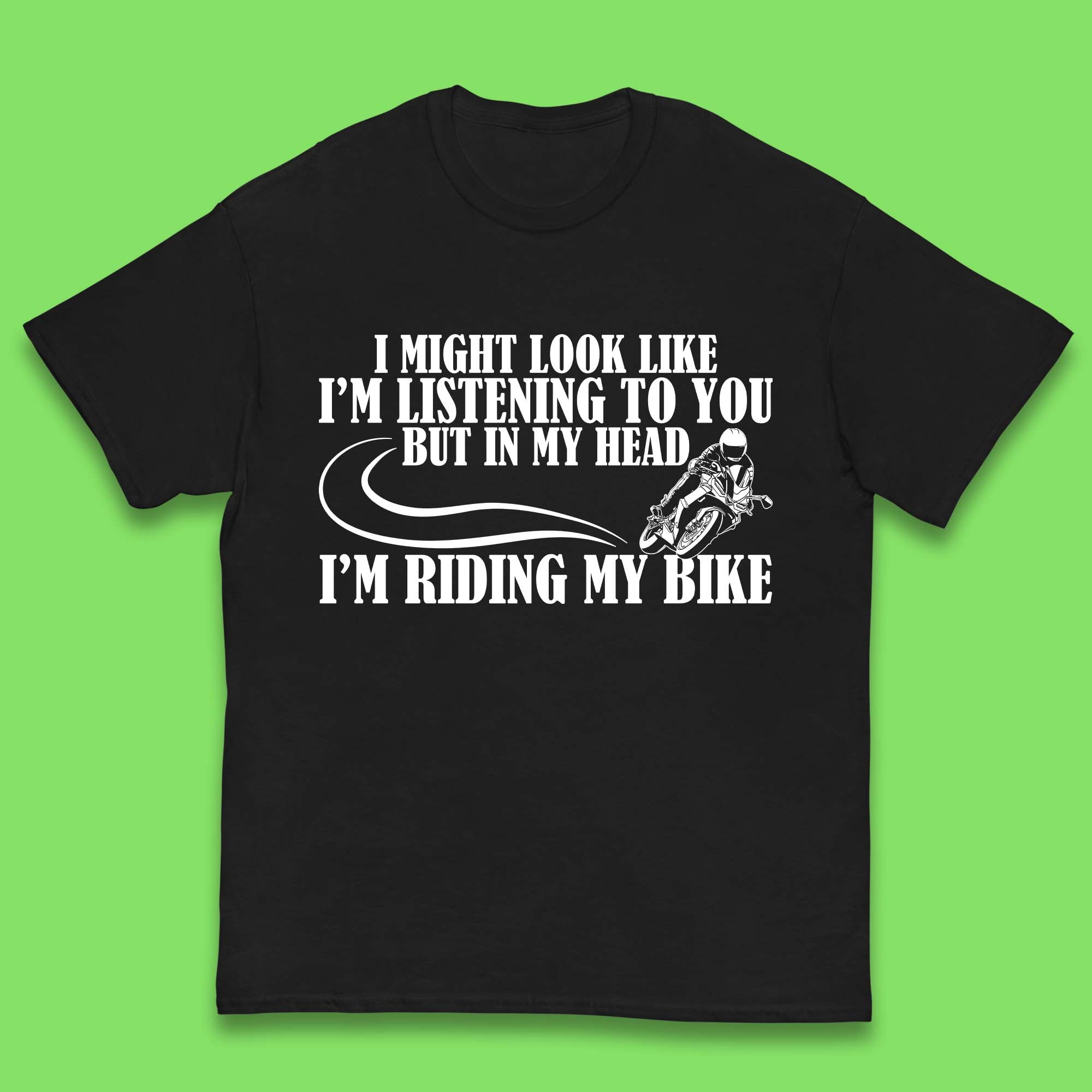 In My Head I m Riding My Bike Kids T-Shirt 150