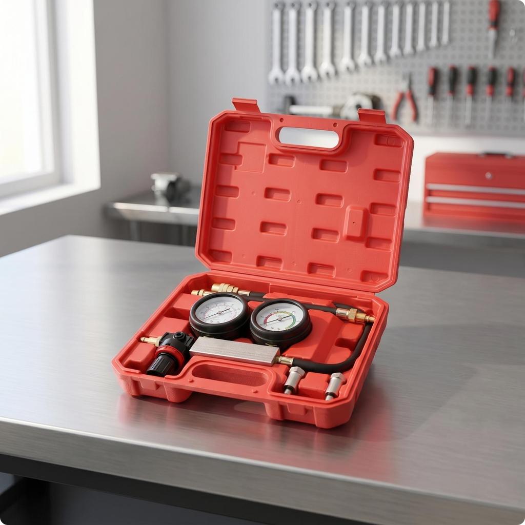 Cylinder Leakage Tester with Case Double Pressure Gauges Leak
