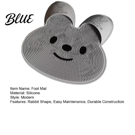 Suction Cup Foot Rugged Back Anti Slip Bathroom Shower Cleaner Rabbit Mat Scrubber Circular Massage