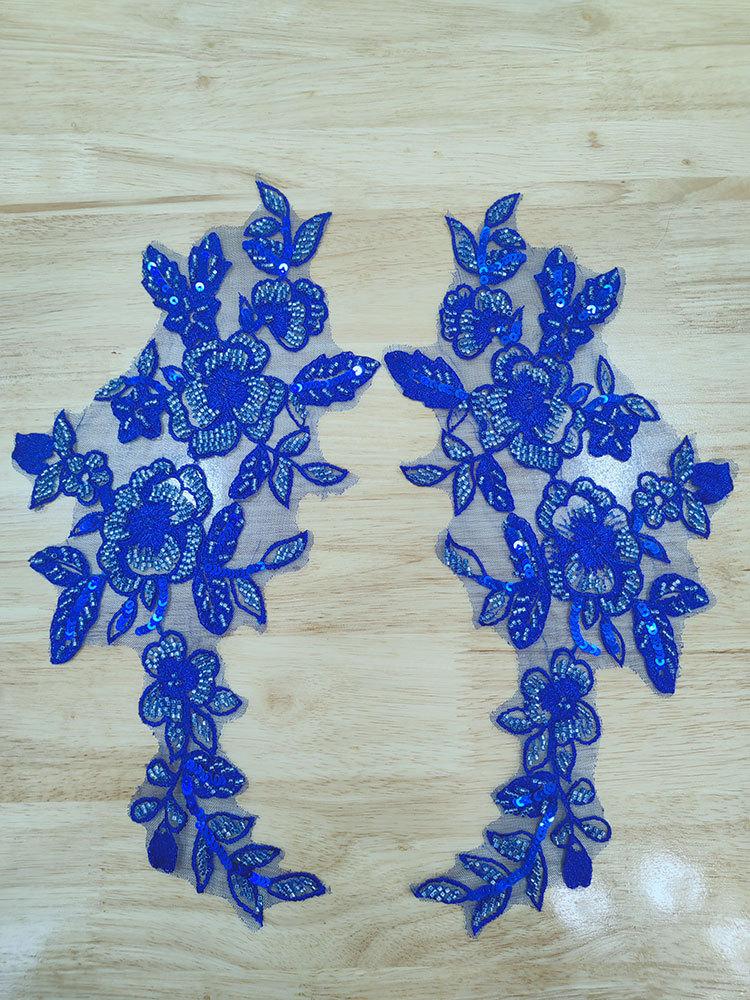 Factory Direct Sales Three-Dimensional Bead Lace Embroidery Piece Lace Accessories Wedding Dress Diy Cloth Sticker To Flower Decoration Decal