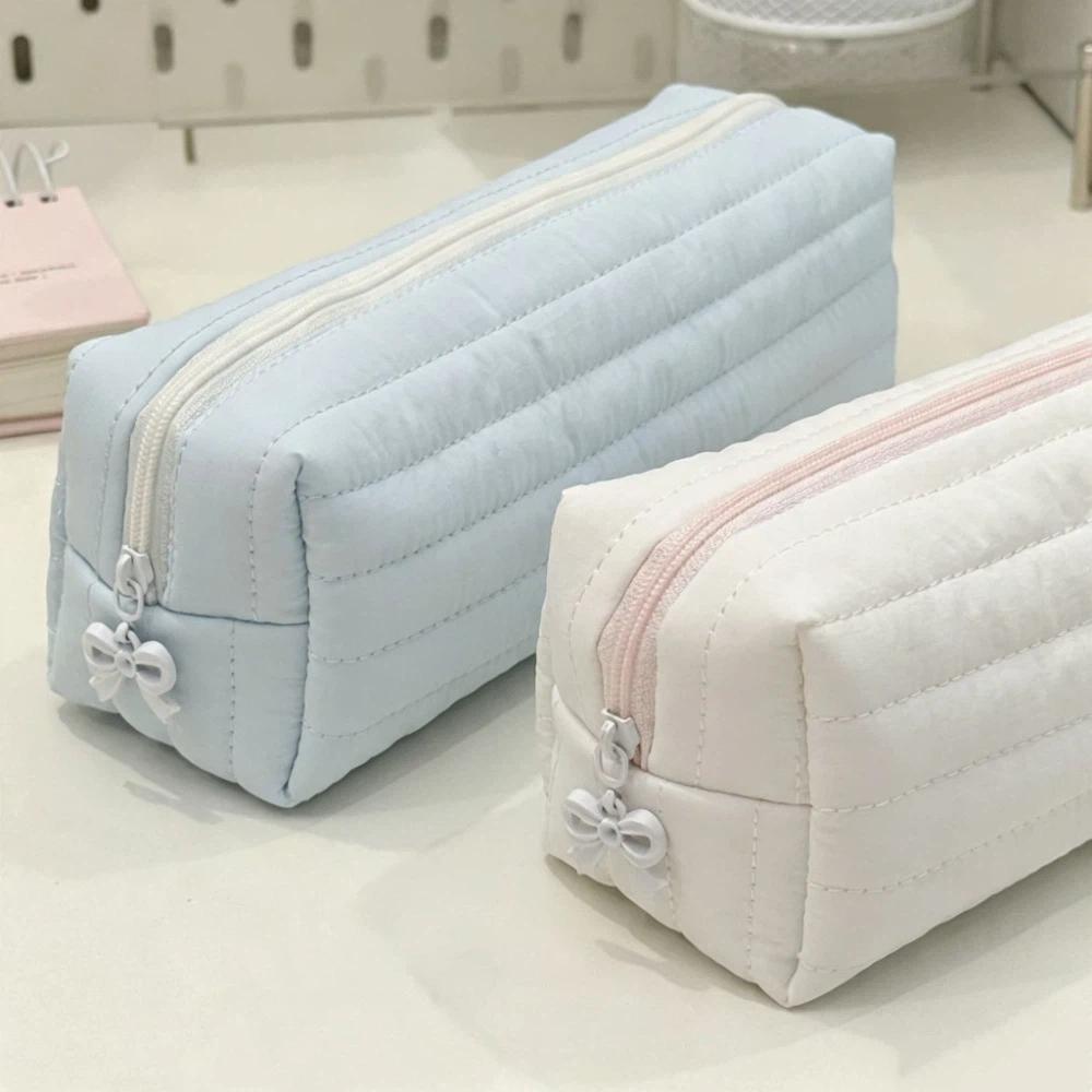 Large-capacity Cream Color Pencil Case Multi-functional School Storage Bag Gift Giving