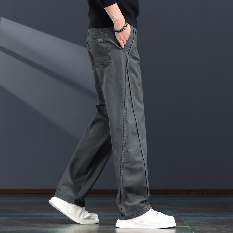 

Jie Leinuo Men s Pure Cotton Slim-Fit Straight Casual Pants XL