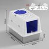 Stainless Steel Closed Cat Litter Box, Fully Closed Flip, Oversized, Heightened and Thickened Anti-splash Top-entry Cat Toilet