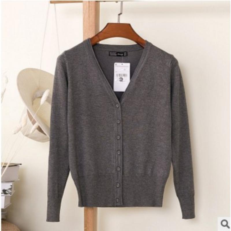 

Осенне-зимний женский вязаный кардиган, свободный эластичный топ, женская накидка-шаль с V-образным вырезом, тонкая куртка, короткий большой размер, женский свитер0314 6xl code темно-серого