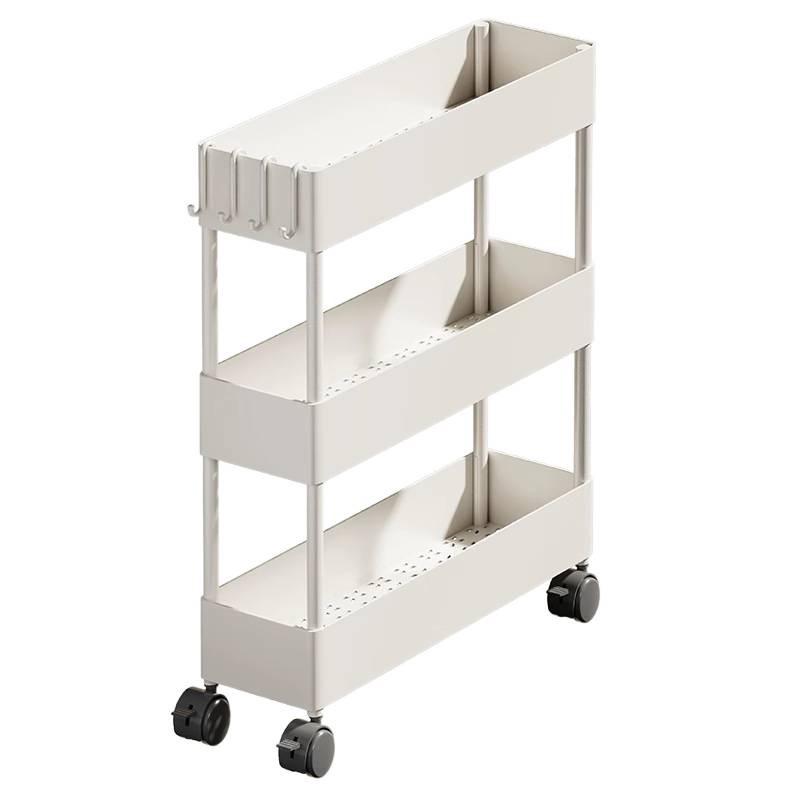 Compact Bathroom Trolley: Slim Floor-Standing Storage Rack for Narrow Spaces and Toilet Side