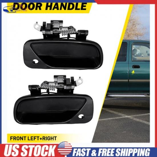 Front Driver&Passenger Exterior Door Handle For 1993-98 Toyota T100 Black Lever