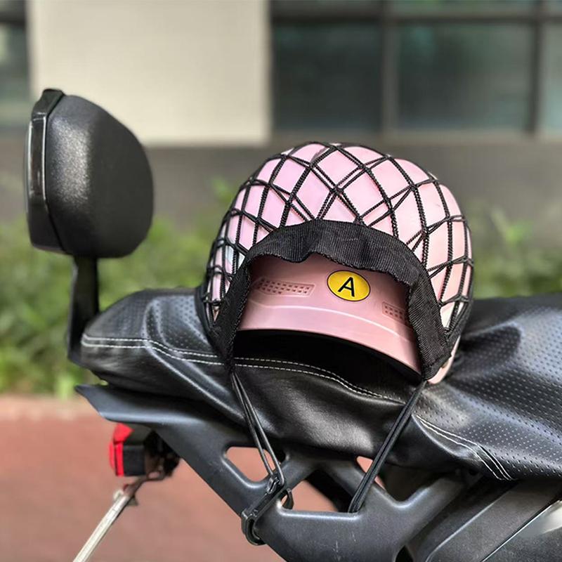 SEAMETAL Motorcycle Storage Net Bag High Elastic Double Layer Hooks Luggage Motorcycle Helmet Storage Trunk Bag