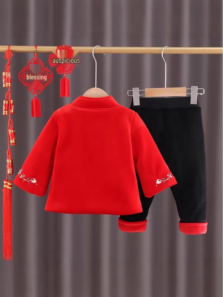 2025 New Year & 2026 Spring Festival Tang Suit Outfit for Girls, Babies 1-3 Years Old