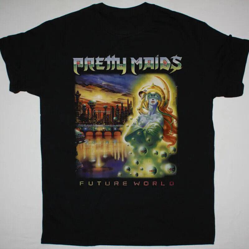 PRETTY MAIDS FUTURE WORLD T-Shirt Short Sleeve Black Unisex S-4XL Unisex T-Shirt XL