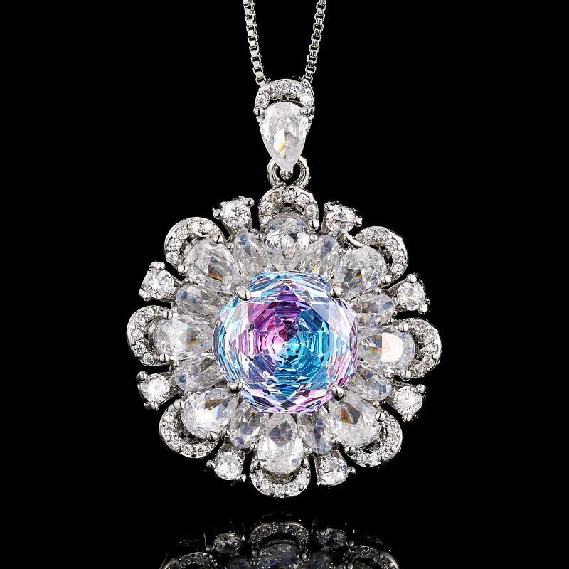 Schmuck Kupferboden Vergoldet Simulation Millennium Farbverlauf Blume Set Hauptstein 12-10Mm