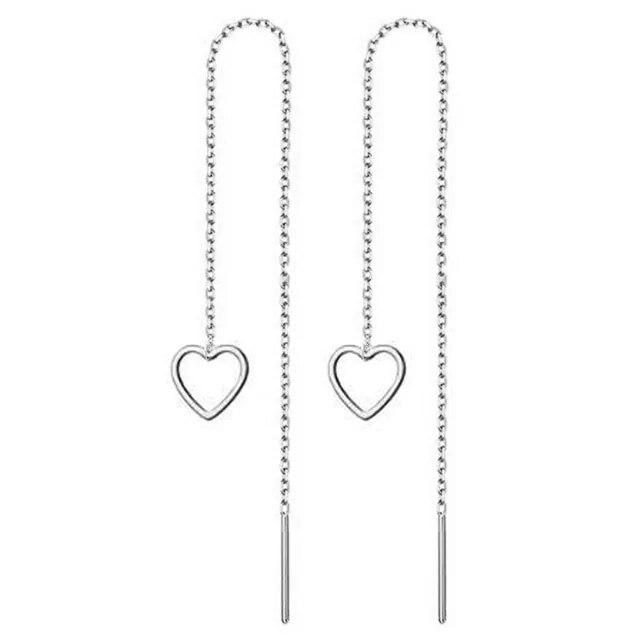 MinaMaMa Nerezová ocel Dlouhý tenký řetízek střapec kulička Hvězda motýlek náušnice pro ženy Náušnice navlékací nitě Módní šperky