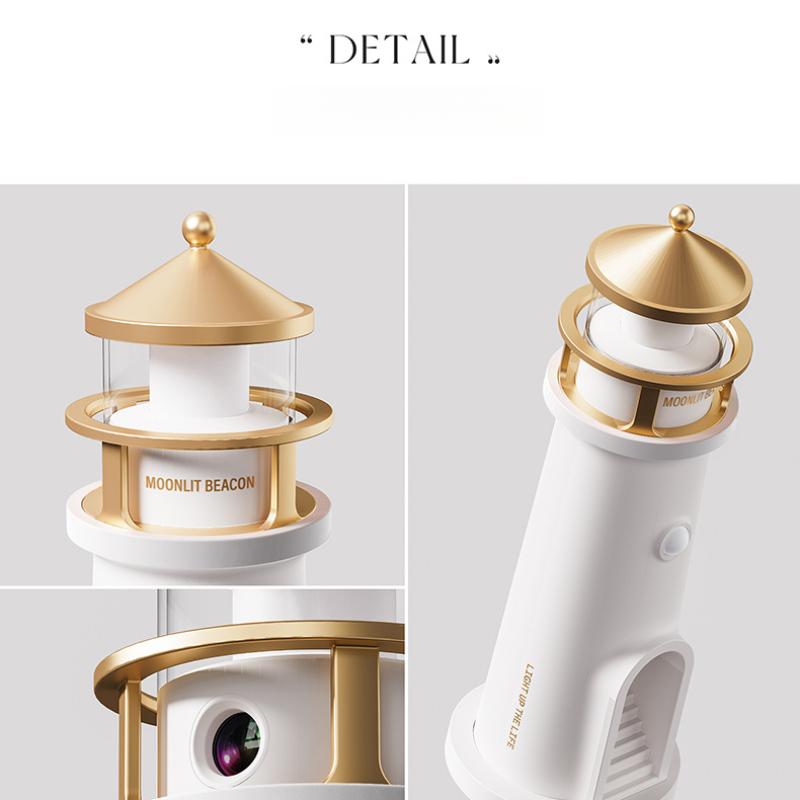 Moonlight Lighthouse Night Light, Bluetooth Speaker Projection Lamp, Ambient Sleep Light With White Noise, Rechargeable Bedside Decor Gift