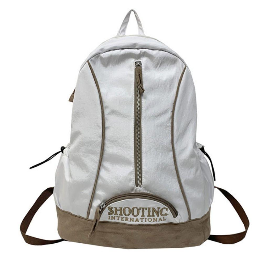 Embroidery Trendy Backpack Polyester Multi-pocket Casual Schoolbags Casual School Bags