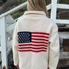 Autumn and winter street jacquard design sense cardigan zipper loose casual sweater