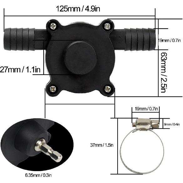 LIZEALUCKY Hand Electric Drill Pump, Drill Pump for Oil, Self Priming Water Transfer Pump, Mini Household Hand Drill Driven Pump Portable Centrifugal