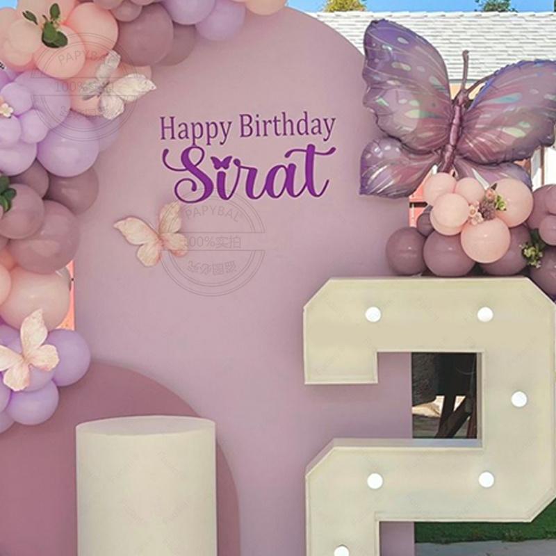 176pcs Purple Butterfly Wedding Birthday Balloon Arch Set with White Number Foil Ball for Adult Child Baby Shower Decor Balloons